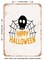 DECORATIVE METAL SIGN - Happy Halloween - 6  - Vintage Rusty Look
